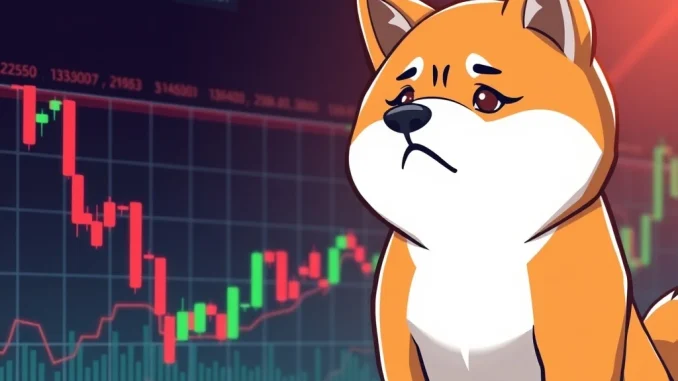 Shiba Inu Plunges 7.86%: Is This a Golden Opportunity Amid Altcoin Market Weakness? A Shiba Inu dog observing a downward trending crypto chart, symbolizing the recent SHIB price drop and market volatility.