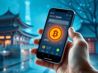 A user explores the new Shinhan Bank crypto page on a mobile app, symbolizing the bank's pioneering step into digital asset services for Korean customers.
