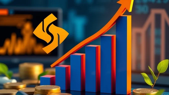 A chart showing the rapid growth of REX-Osprey SOL+ Staking ETF assets, symbolizing successful Solana investment.