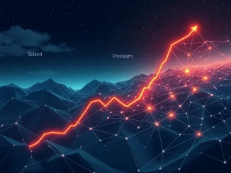 Asymmetric Financial's strategic pivot visualized: a collapsing fund graph morphing into robust Solana-powered blockchain infrastructure.