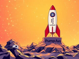 A visual representation of the Solana Launchpad power shift, showing LetsBonk ascending as Pump.fun declines, symbolizing market dominance.