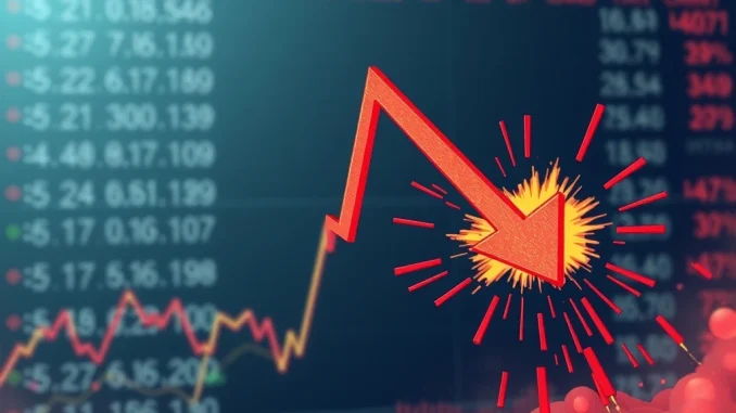 Solana Price Alert: SOL Plummets 9.5% Amid $30M Liquidations, What's Next? A chart illustrating a sharp Solana price drop, highlighting the impact of recent SOL liquidations.