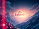 Solana's potential growth to $300 highlighted in a futuristic blockchain landscape