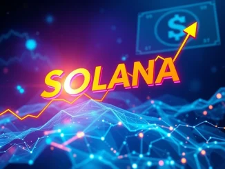 A chart showing Solana's remarkable price surge, illustrating the golden cross pattern and the impact of crypto ETF speculation.