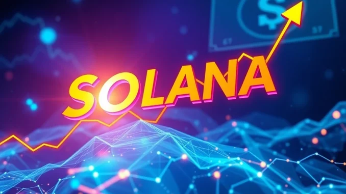 A chart showing Solana's remarkable price surge, illustrating the golden cross pattern and the impact of crypto ETF speculation.