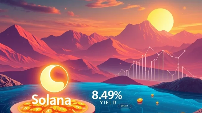 MoonPay's new Solana staking offering, providing an impressive 8.49% yield for crypto investments.