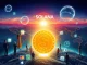 Solana blockchain facilitating global access to USDY tokenized treasuries through Alchemy Pay, symbolizing financial inclusion and growth.