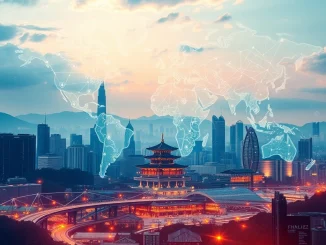 South Korea's crypto market opening for foreign investors, symbolizing global financial integration and blockchain innovation.