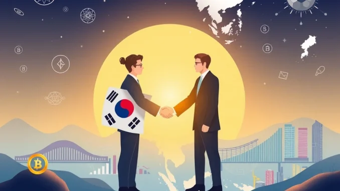 Delegates from South Korea and Hong Kong forge a groundbreaking Asia crypto consortium, symbolizing regional digital asset collaboration.