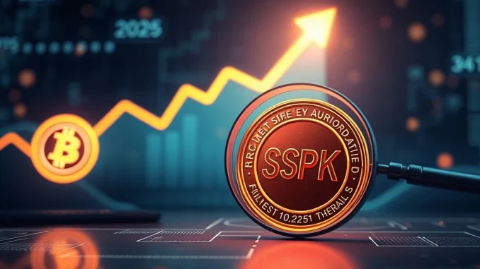 Chart predicting the future growth of SPK Coin, illustrating the SPK Coin price prediction for 2025 with upward trends and financial data.