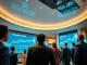 Standard Chartered crypto trading desk with institutional investors, symbolizing the pioneering move into Bitcoin and Ethereum spot trading.