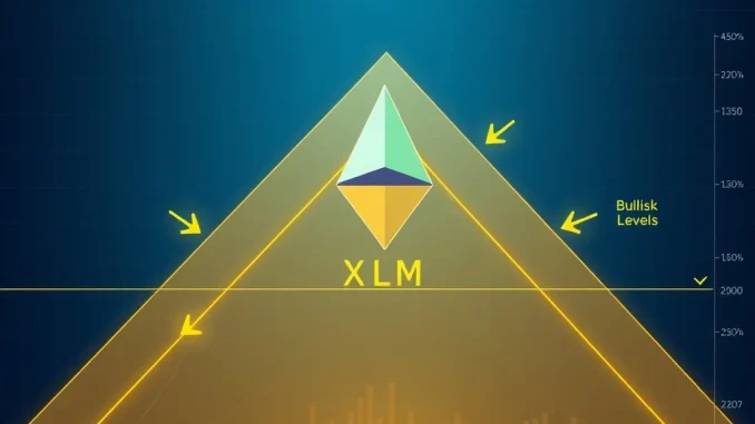Stellar XLM bullish flag pattern signaling potential breakout to $0.80
