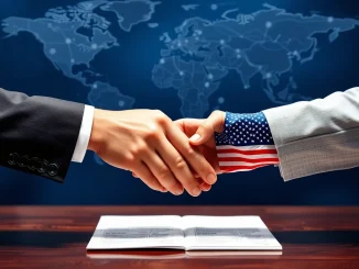Delegates from Taiwan and the U.S. engage in high-stakes Taiwan U.S. trade talks over tariffs, symbolizing ongoing economic negotiations.