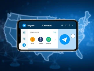 A smartphone displaying the Telegram TON Wallet interface with various cryptocurrencies, symbolizing the revolutionary launch of Telegram TON Wallet in the US.