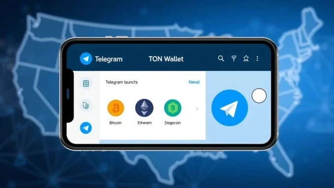 A smartphone displaying the Telegram TON Wallet interface with various cryptocurrencies, symbolizing the revolutionary launch of Telegram TON Wallet in the US.