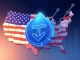 Tether logo alongside a US map, symbolizing USDT's strategic re-entry into the US market after the GENIUS Act.
