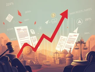 A chart illustrating a dramatic price drop for THE crypto, symbolizing the impact of regulatory scrutiny and market volatility.