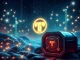 A secure digital vault overflowing with crypto assets, representing the significant $400M Toncoin treasury boost, signaling robust growth for the blockchain ecosystem.