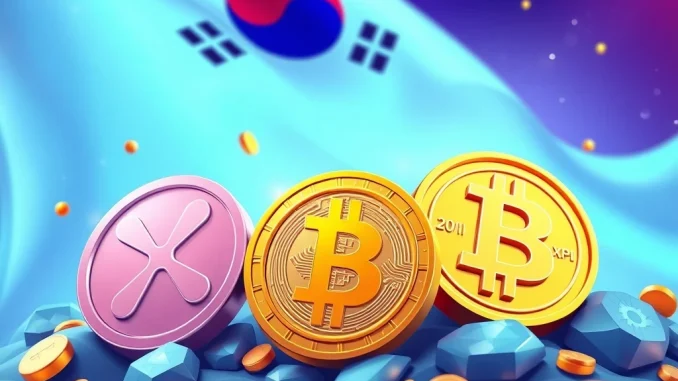 Trending crypto tokens XRP, SEI, and BTC in the Korean community
