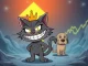 A triumphant Troller Cat character confidently stepping forward, symbolizing its astounding ROI potential in the evolving meme coin market.