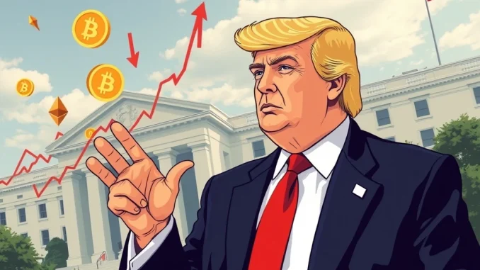 President Trump discusses the soaring cryptocurrency market, highlighting economic strength.
