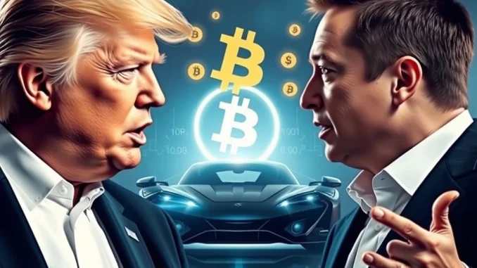 Trump Warns Elon Musk: More Setbacks Beyond EV Policy Loom Trump and Elon Musk discussing EV policy and cryptocurrency implications