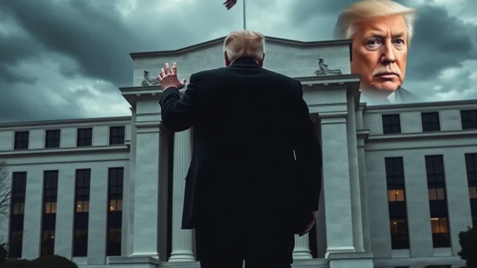 A visual representation of the tense Trump Fed visit, highlighting the strained relationship between the former President and Jerome Powell.