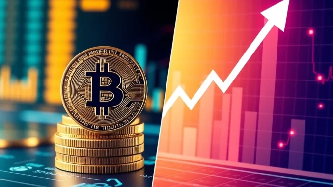 Trump Media's Bitcoin strategy and stock buyback plan visualized with Bitcoin coins and market trends.