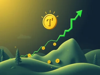 A chart showing the TRUMP Token price soaring, symbolizing its recent surge in trading volume and market interest.