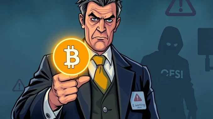 An image representing the UK's OFSI warning crypto firms about under-reported UK crypto sanctions violations and security threats.