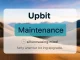 Upbit CRO suspension notice on a digital screen, indicating a temporary halt for deposits and withdrawals related to a Cronos network upgrade.