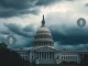 A symbolic image of the US Capitol building at dusk, representing the legislative hurdles and high stakes surrounding the recent crypto bill vote failure and the impending second attempt.