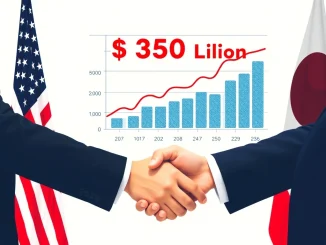 U.S. and South Korea officials shaking hands over $350 billion trade agreement