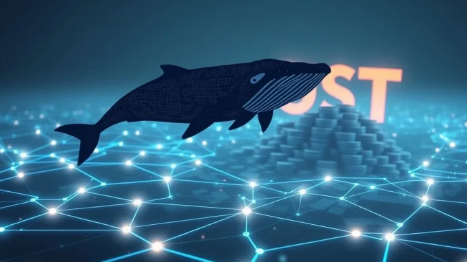 Massive USDT Transfer: OKX Sees Over $387M Stablecoin Movement An illustration depicting a large USDT transfer from OKX, symbolizing a significant crypto transaction by a whale.