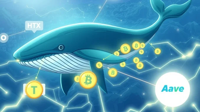 Massive USDT transfer from HTX to Aave as reported by Whale Alert