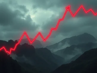 Chart illustrating a severe UTK price drop, symbolizing extreme cryptocurrency volatility in the market.