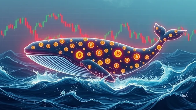 Risky Whale Crypto Investment: $3.19M Poured into VINE Despite Previous PUMP Loss A digital whale investing heavily in VINE token, symbolizing the high-risk whale crypto investment and market volatility.