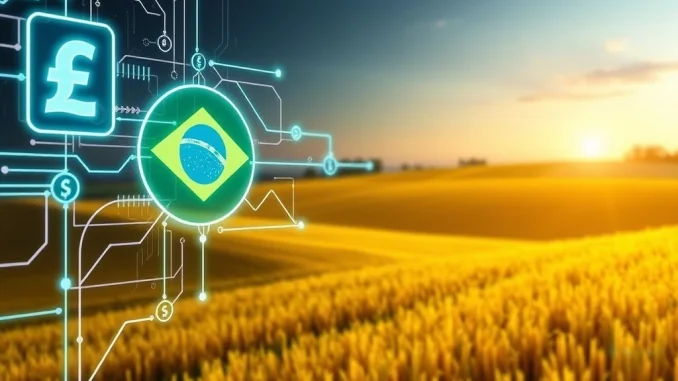 Transformative Leap: XRP Ledger Powers $130M Agribusiness Tokenization, Targets $500M Expansion A digital representation of the XRP Ledger facilitating the tokenization of agribusiness receivables, symbolizing the modernization of private credit.