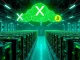 AI-driven XRP mining farm with green energy powering daily crypto earnings