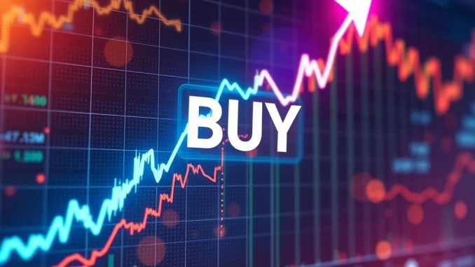 A glowing chart indicating a strong 'Buy' signal for XRP, symbolizing the potential for an XRP Rally.