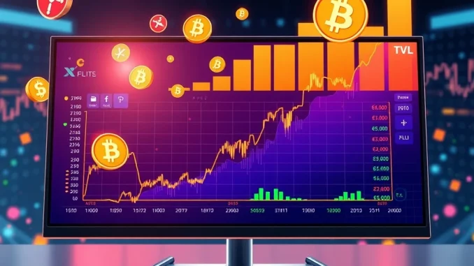 XRP News: SparkDEX Ignites DeFi with Monumental $SPRK Token Launch & Flare TVL Surge A visual representation of the SparkDEX platform with charts showing the significant Flare TVL surge, highlighting the impact of the XRP News and $SPRK token launch.