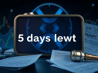 A digital clock counting down with the XRP logo, symbolizing upcoming XRP news and market catalysts.