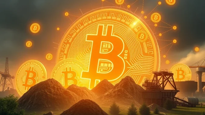 Visualizing American Bitcoin Corp.'s significant Bitcoin holdings, symbolizing growth in the crypto mining sector.