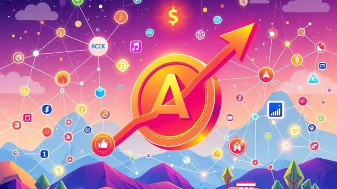 A dynamic visual representing the ACE token's remarkable 102% price surge, highlighting its strategic ecosystem expansion and interconnected blockchain growth.