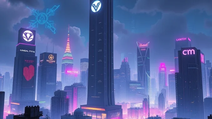 AGI development dominated by corporate giants, symbolizing power consolidation