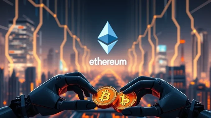 AI agents performing automated stablecoin transfers on Ethereum, revolutionizing blockchain e-commerce with efficient crypto payments.