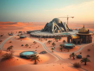 Akon Crypto City project's dramatic termination in Senegal, showing the shift from a blockchain-driven metropolis to a tourism hub.