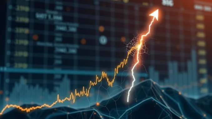 Altcoin Open Interest Surges to Record $47 Billion, Warning of Heightened Market Fragility A financial chart visually representing altcoin open interest surging to record levels, indicating potential crypto market fragility.