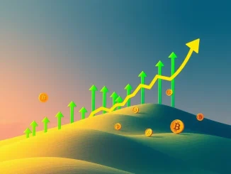 A vibrant chart showing an altcoin surge, with upward arrows and a consolidating Bitcoin line, representing the accelerating altseason momentum.