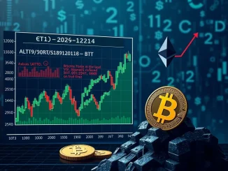 A visual representation of the perplexing altseason, showing altcoin charts flatlining while Ethereum rises, with Bitcoin providing a stable base.